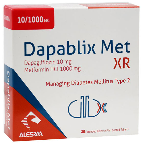 Dapablix Met XR (Extented Release ) 10/1000mg 30 Film Coated Tablet image number 0