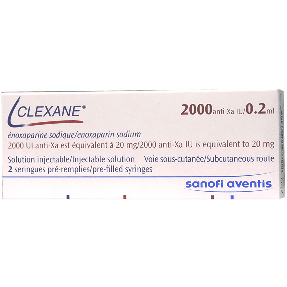 Clexane 20mg 2 Prefilled Syringe (Refrigerated) image number 0