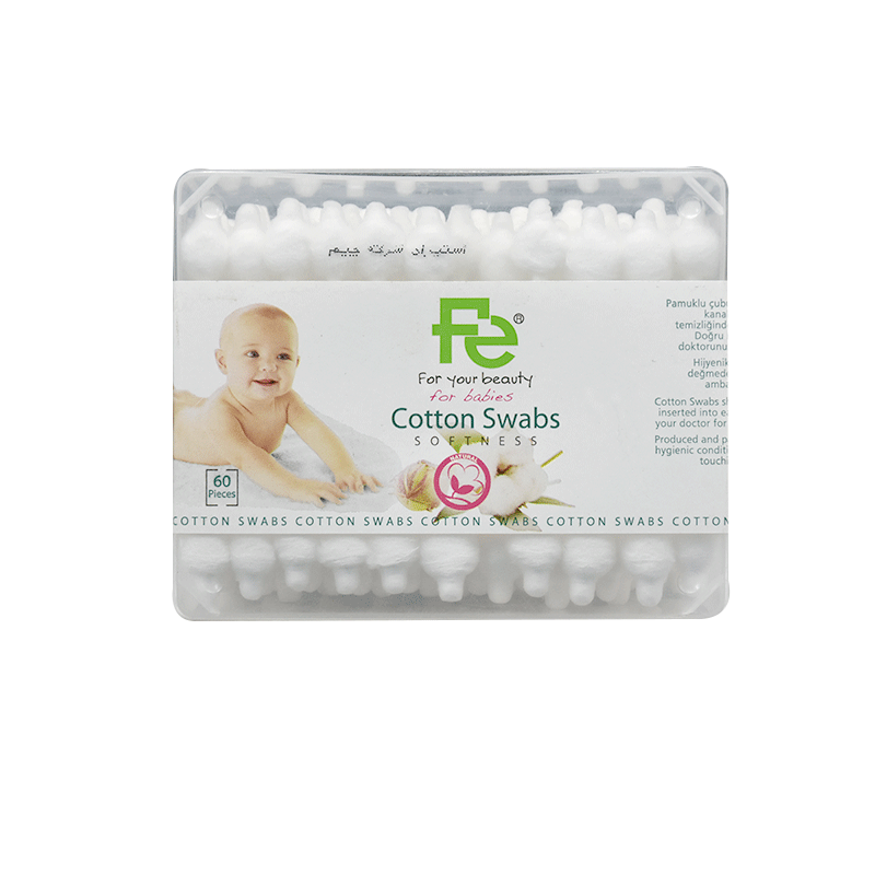 Fe Cotton Swabs for Baby Softness 60pcs image number 0