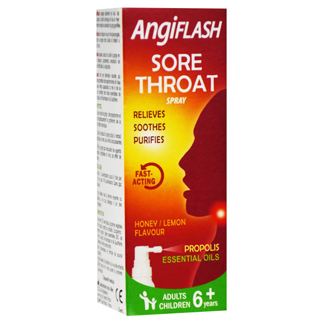 Angiflash Sore Throat Oral Spray (+6 Years) 20ml image number 0