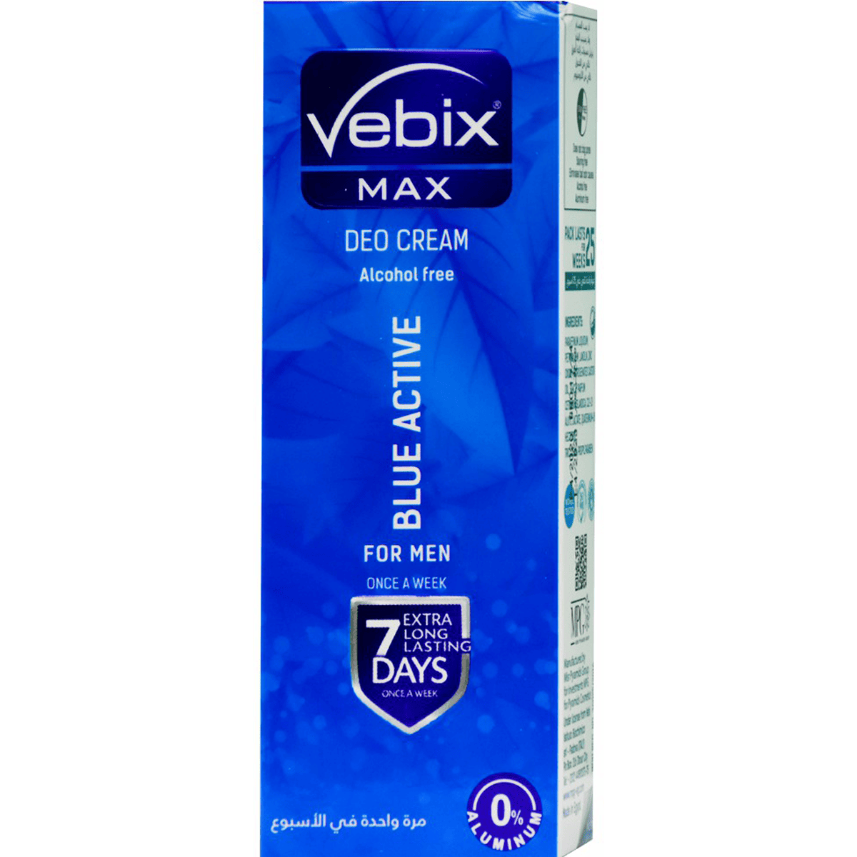 Vebix Max Men Blue Active Deodorant Cream 25ml image number 0