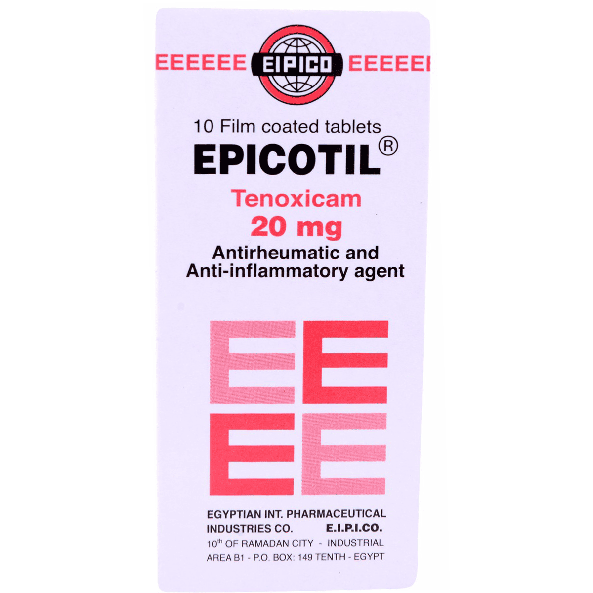 Epicotil 20mg 10 Film Coated Tablets image number 0