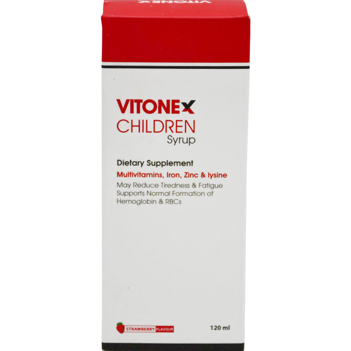 Vitonex Children Strawberry Flavor Syrup 120ml image number 0