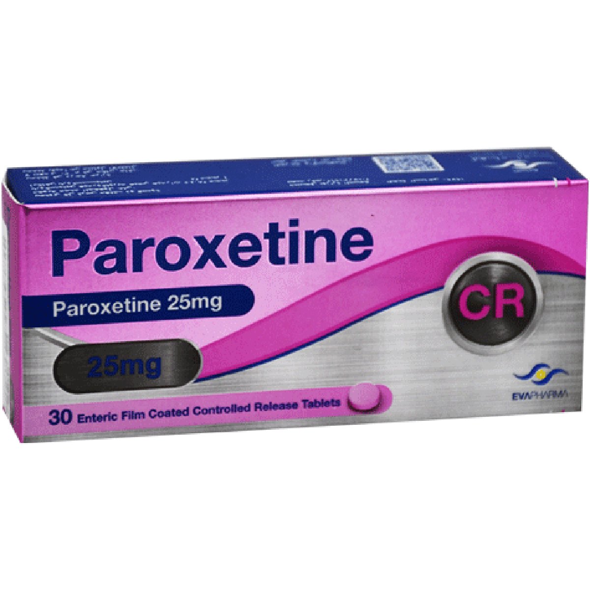 Paroxetine 25mg 30 Enteric Release Film Coated Tablet image number 0