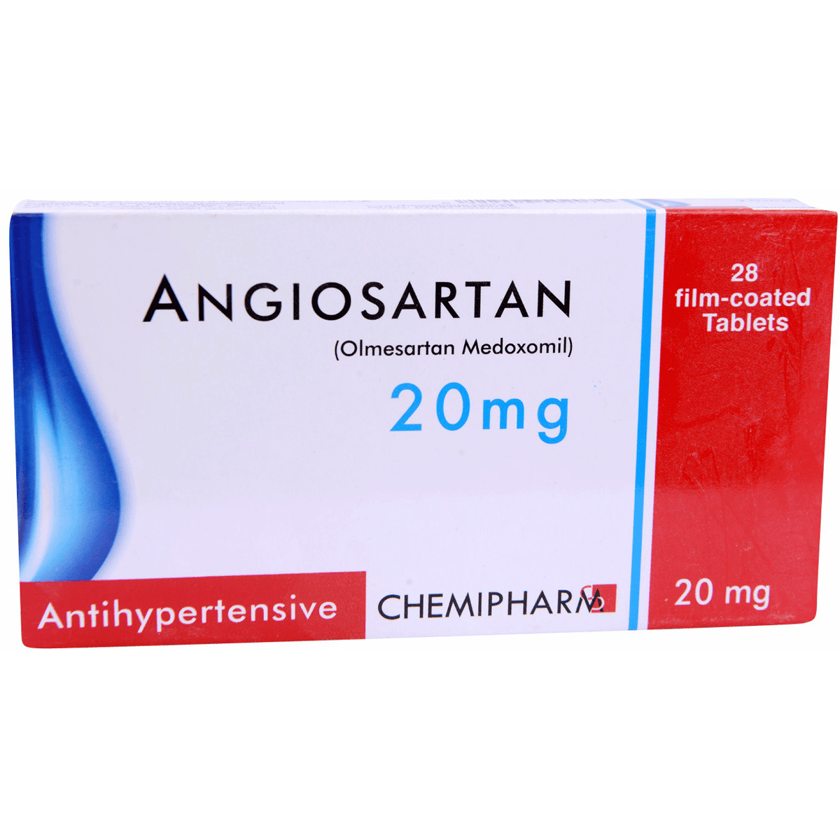Angiosartan 20mg 28 Film Coated Tablets image number 0