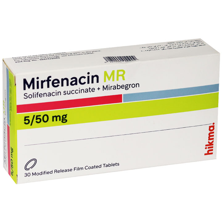 Mirfenacin MR 5mg/50mg 30 Film Coated Tablets image number 0