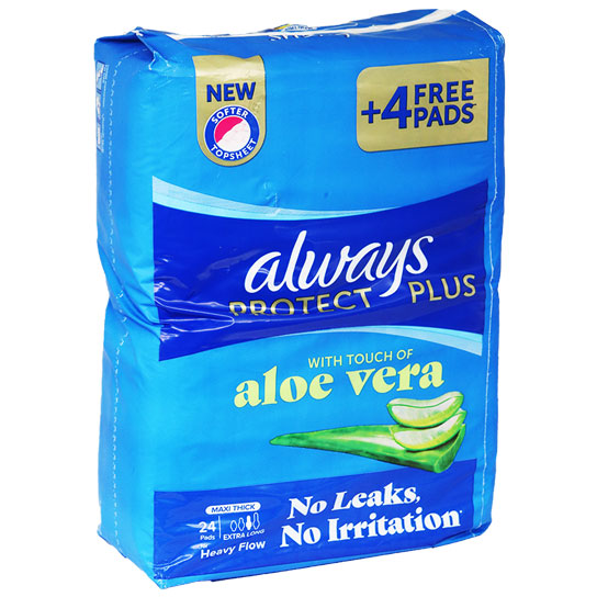Always Protect Plus Maxi Extra Long 20+4 Pieces (Offer Pack) image number 0