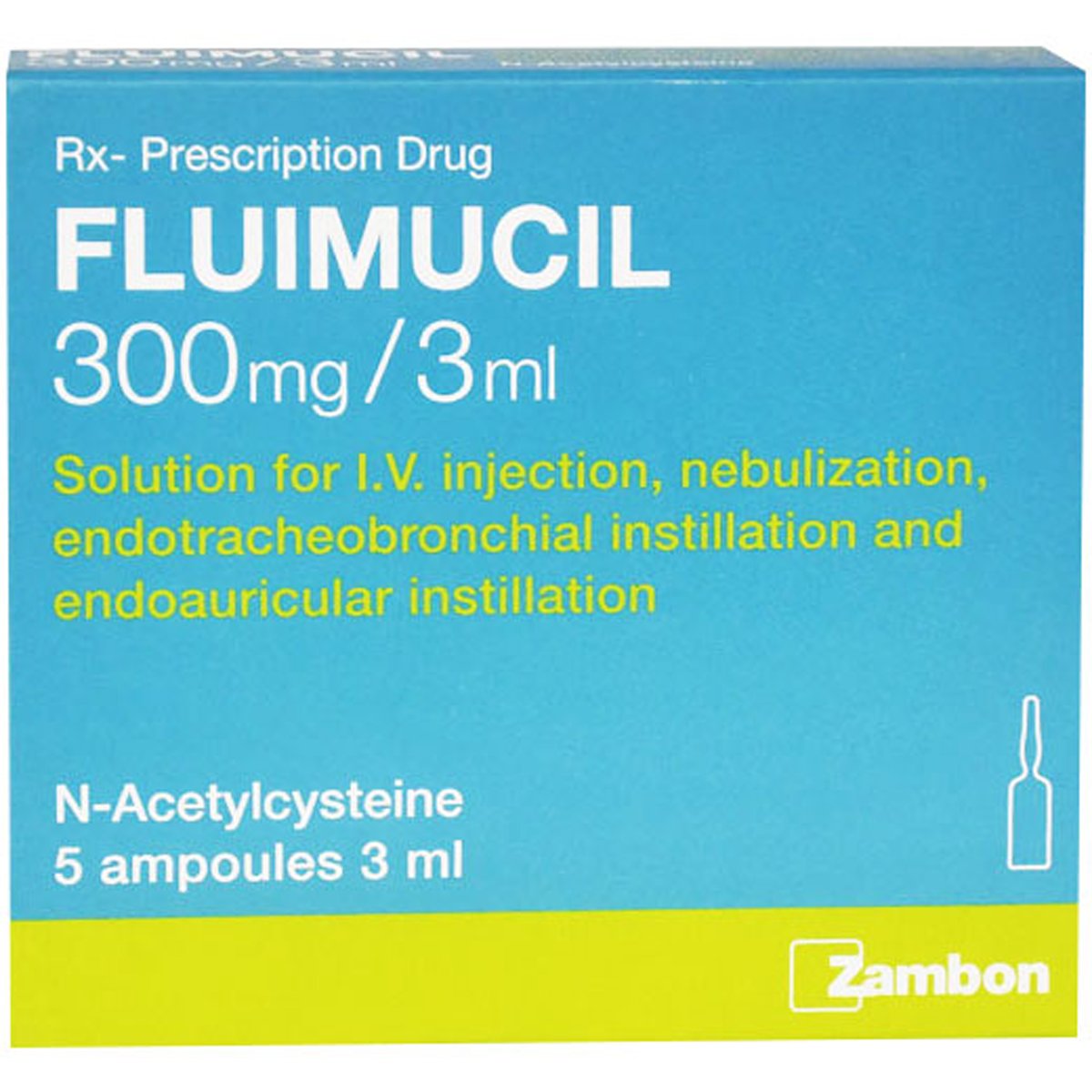 Fluimucil 300mg/3ml 5 Ampoules image number 0