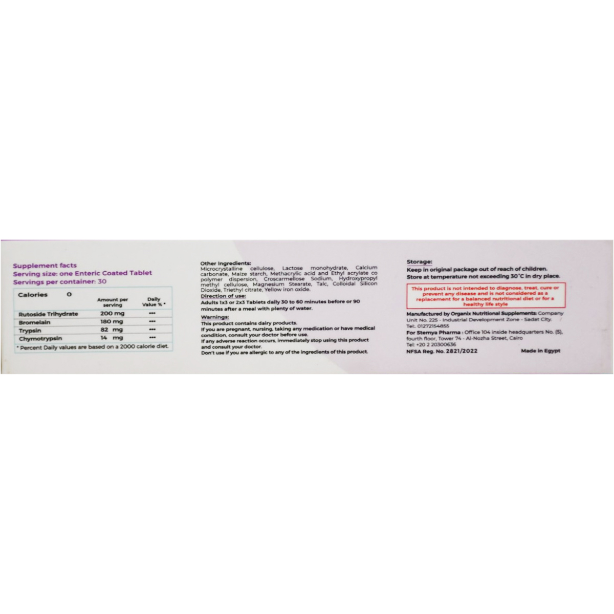 Sinozim 30 Enteric Coated Tablets image number 1