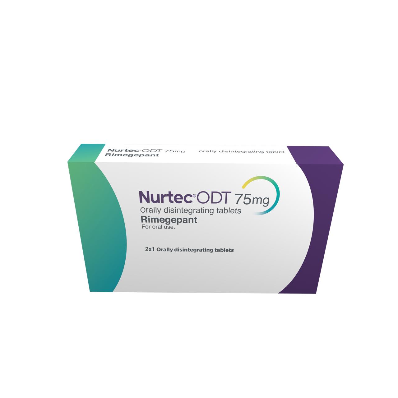 Nurtec ODT 75mg 2 Orally Disintegrating Tablets image number 0