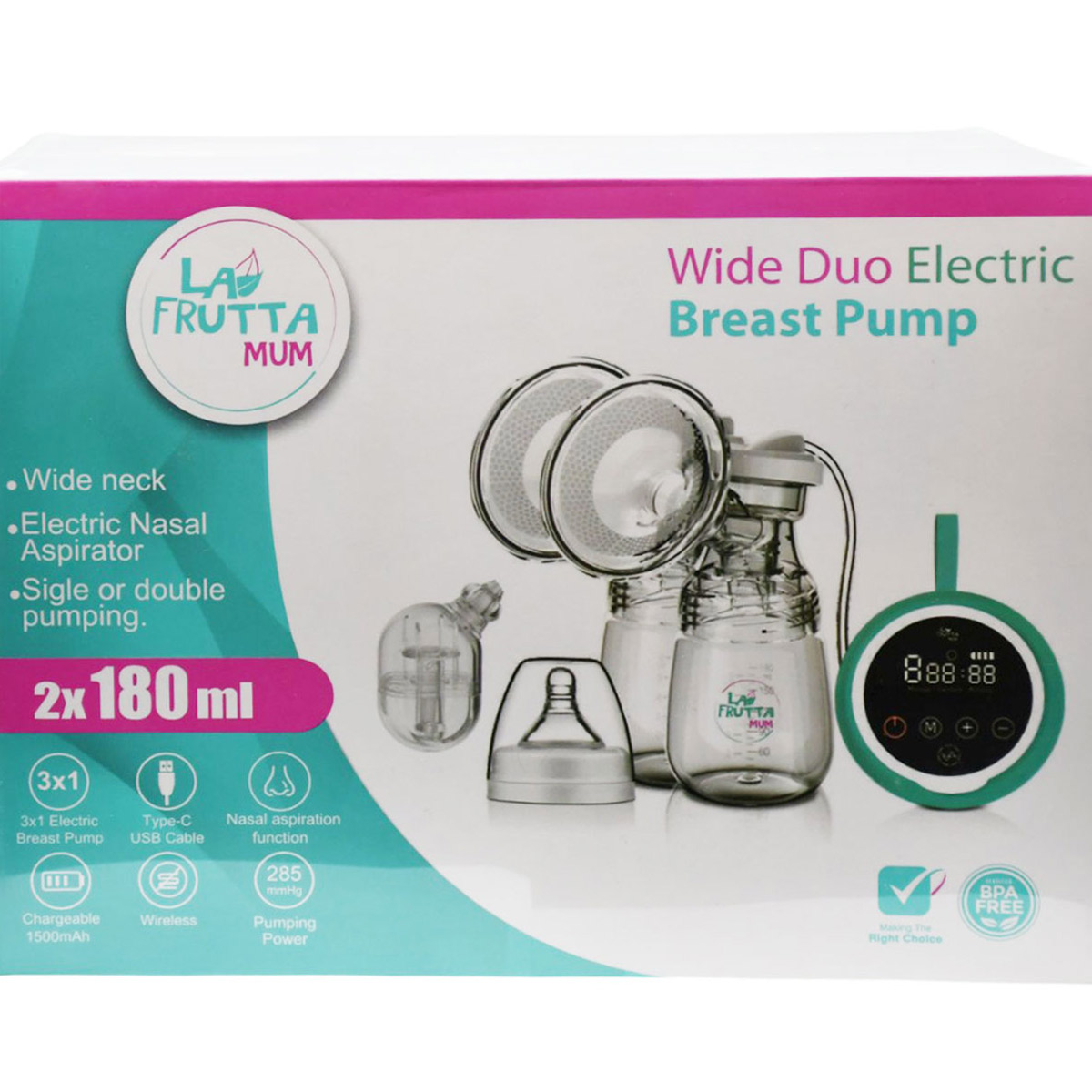 La Frutta Wide Duo Electric Breast Pump 2X180 ml/25225 image number 0