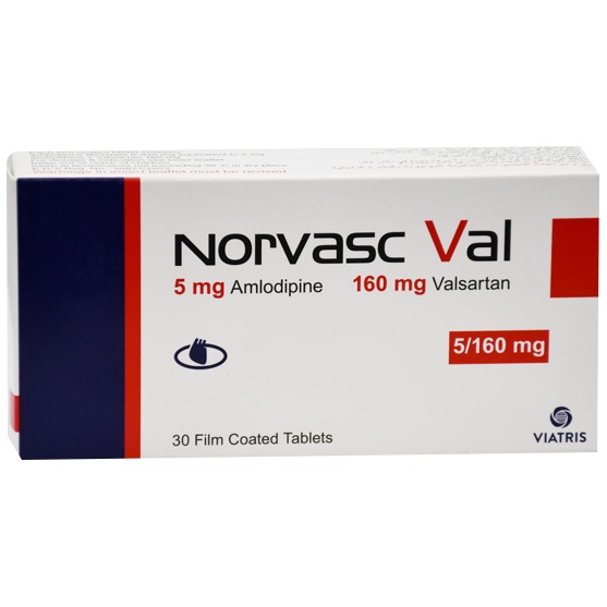 Norvasc Val 5mg/160mg 30 Film Coated Tablets image number 0