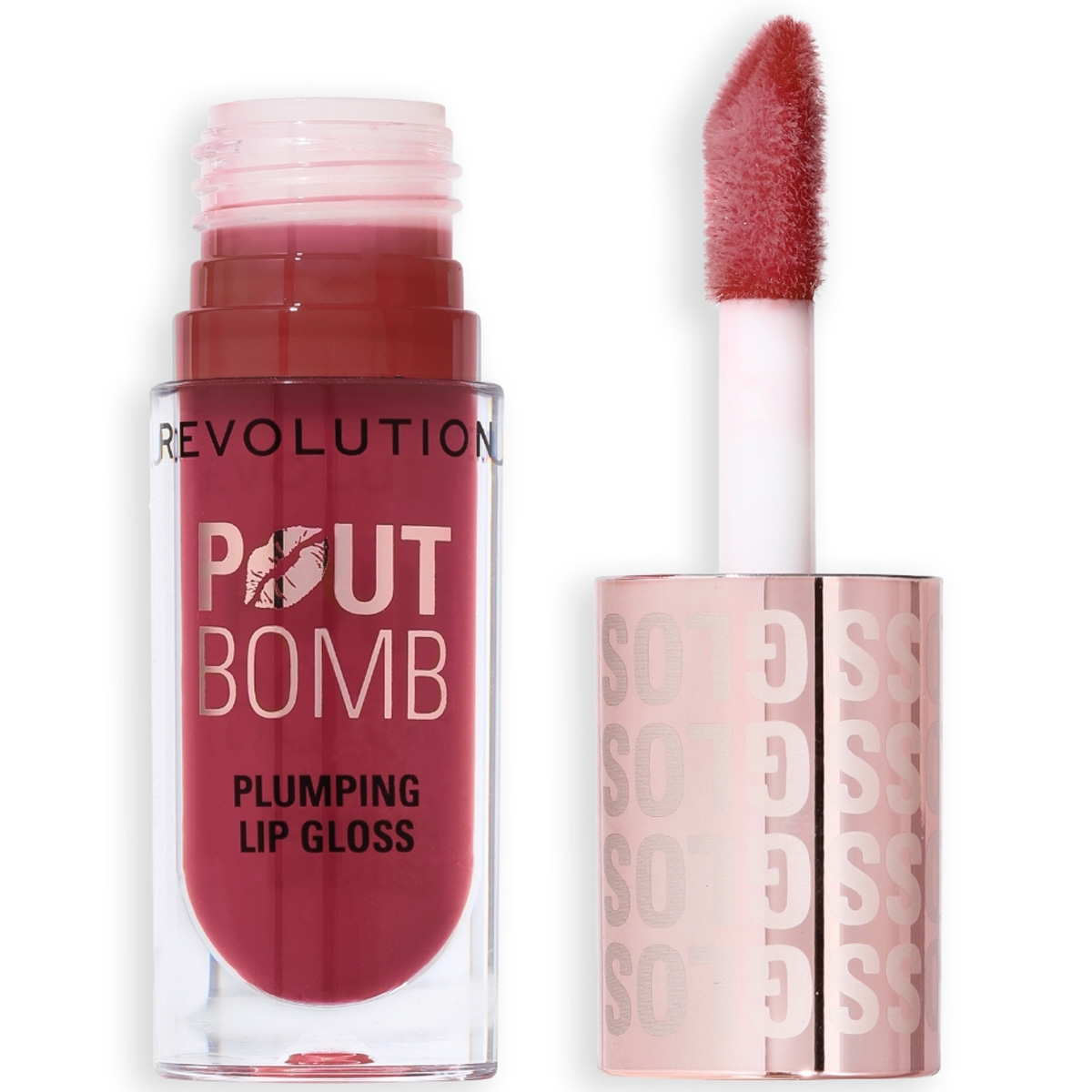 Revolution Pout Bomb Plumping Gloss Rosewood Rose Pink image number 0