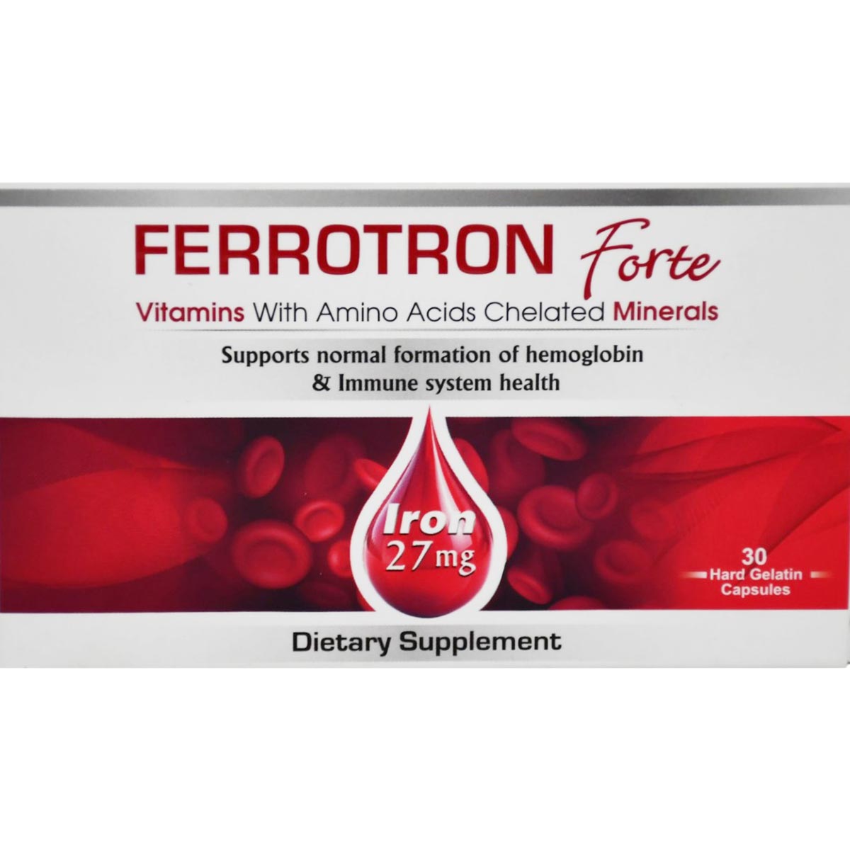 Ferrotron Forte 27mg 30 Hard Gelatin Capsules image number 0