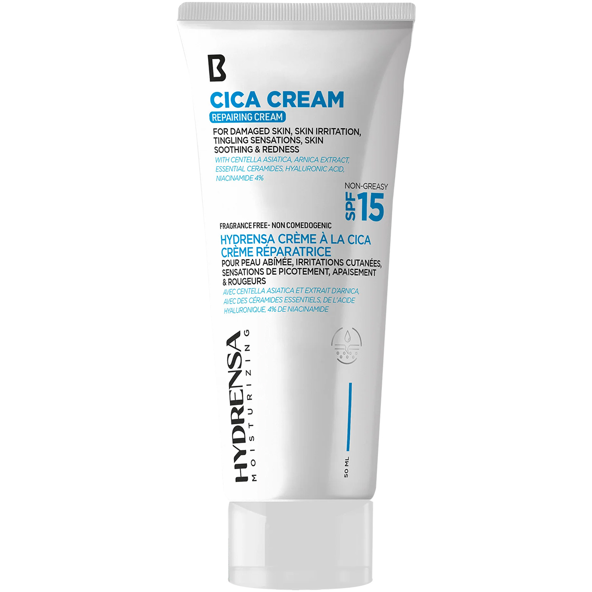 Hydrensa Moisturizing SPF(15) Cica Cream for Damaged Skin 50 ml image number 0