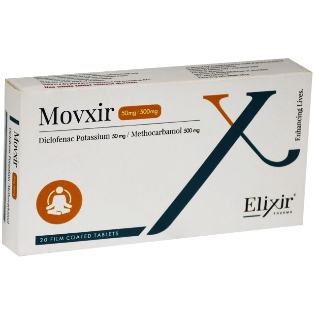 Movxir 50mg/500mg 20 Film Coated Tablets image number 0
