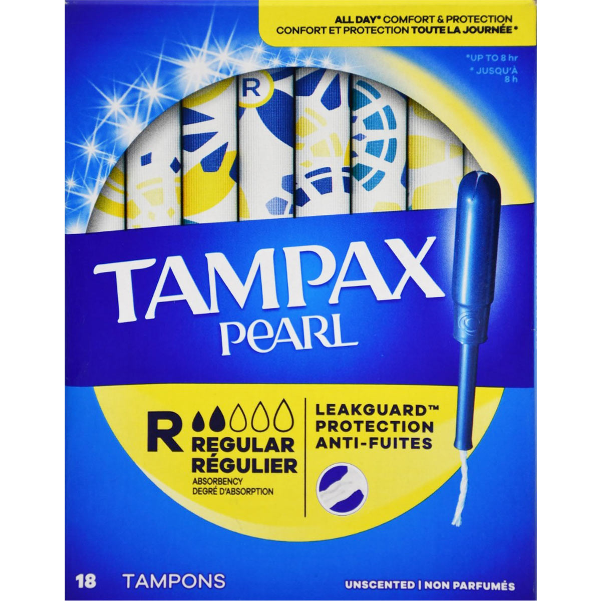 Tampax Pearl Tampons Regular 18 Pieces image number 0