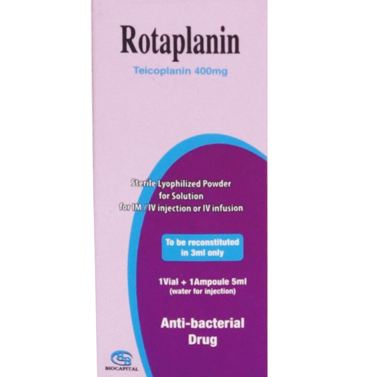 Rotaplanin 400mg 1 Vial image number 0