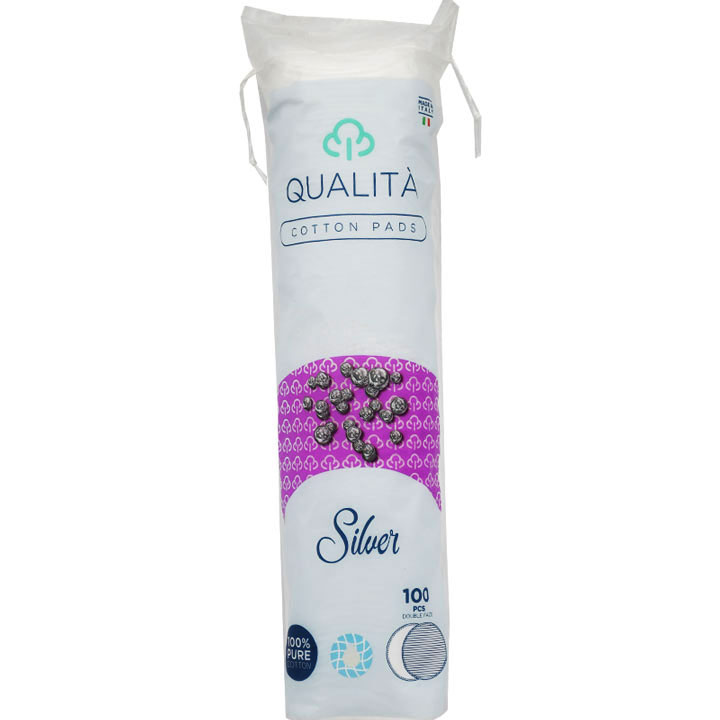 Qualita Cotton Pads Silver 100 Pieces image number 0