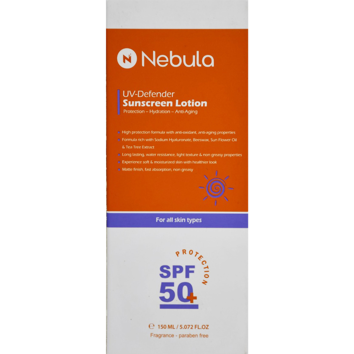 Nebula UV Defender Sunscreen SPF (50+) Lotion 150ml image number 0