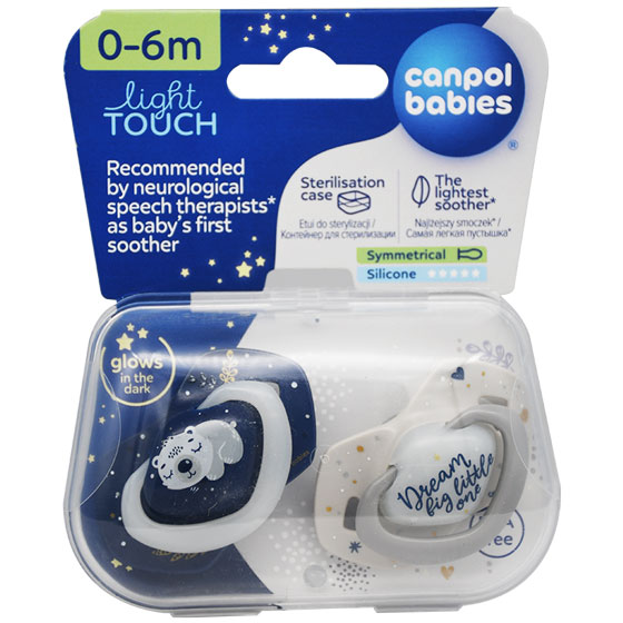 Canpol Light Touch Soother (0-6 Month) 2 Pieces/22-658Blu image number 0