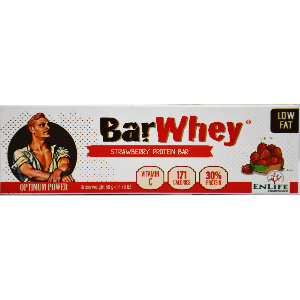 Bar Whey Optimum Power Strawberry Protein Bar 50gm image number 0