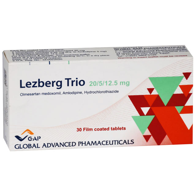 Lezberg Trio 20/5/12.5mg 30 Film Coated Tablets image number 0