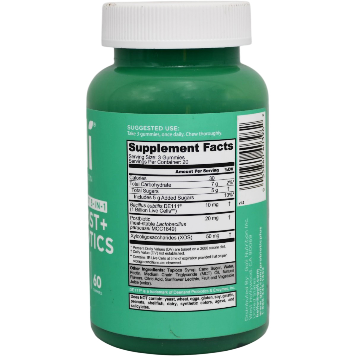 Goli Nutrition Pre + Post + Probiotic 60 Gummies image number 1