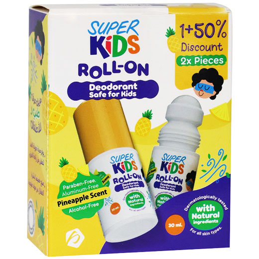 Super Kids Pineapple Deodorant Roll On 30ml 1+50% (Offer Pack) image number 0