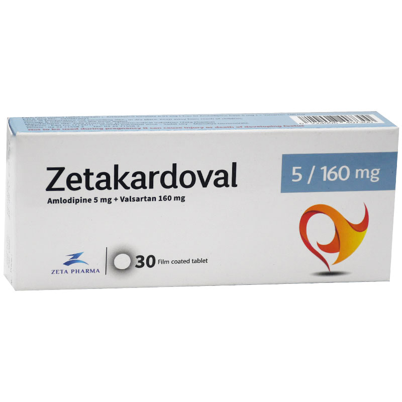 Zetakardoval 5/160mg 30 Film Coated Tablet image number 0
