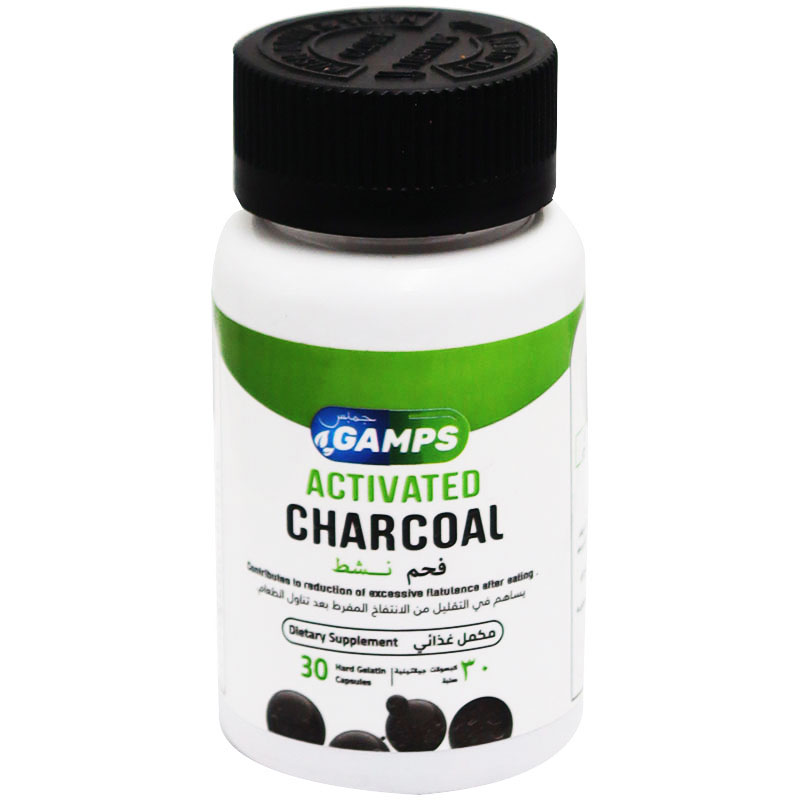 Gamps Activated Charcoal 30 Hard Gelatin Capsules image number 0