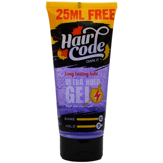 Hair Code Ultra Hold Purple Gel 160ml + 25ml Extra (Offer Pack) image number 0