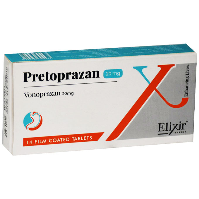 Pretoprazan 20mg 14 Film Coated Tablets image number 0