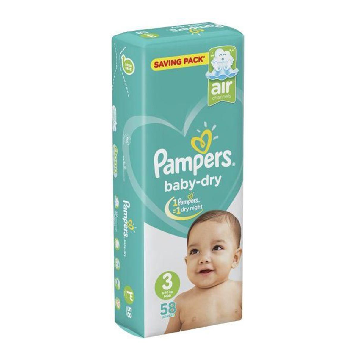Pampers (3) Midi (4-9/6-10kg) 58pcs image number 0