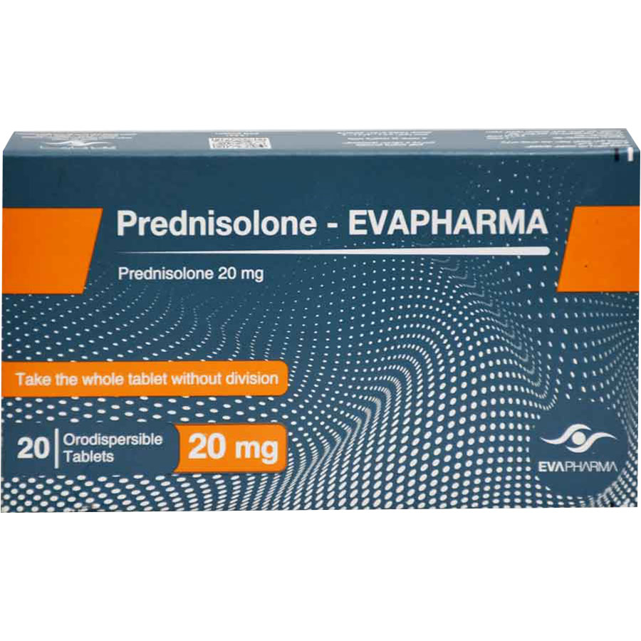 Prednisolone Evapharma 20mg 20 Orodispersible Tablets image number 0