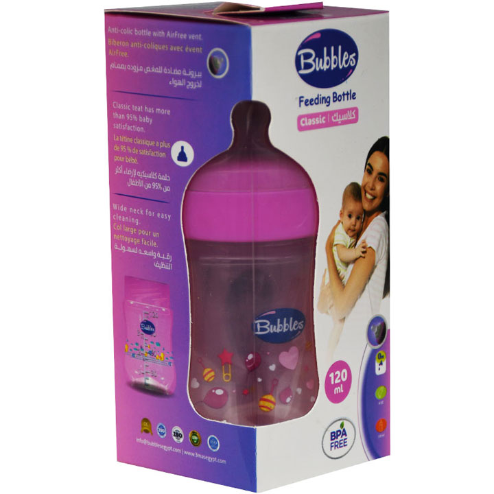 Bubbles Classic Bottle Pink (0 Month) 120ml image number 0