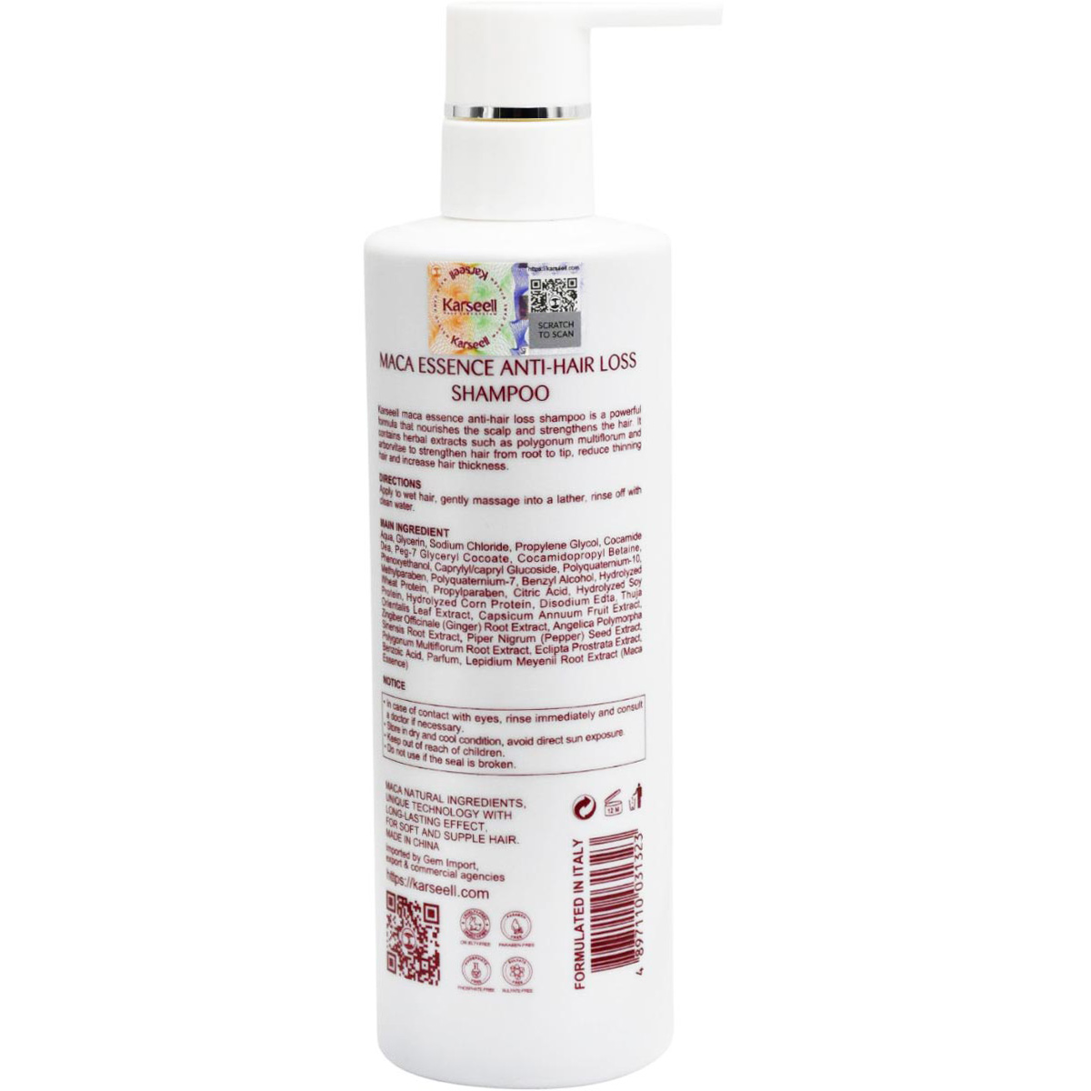 Karseell Anti Hair Loss Shampoo 500ml image number 1