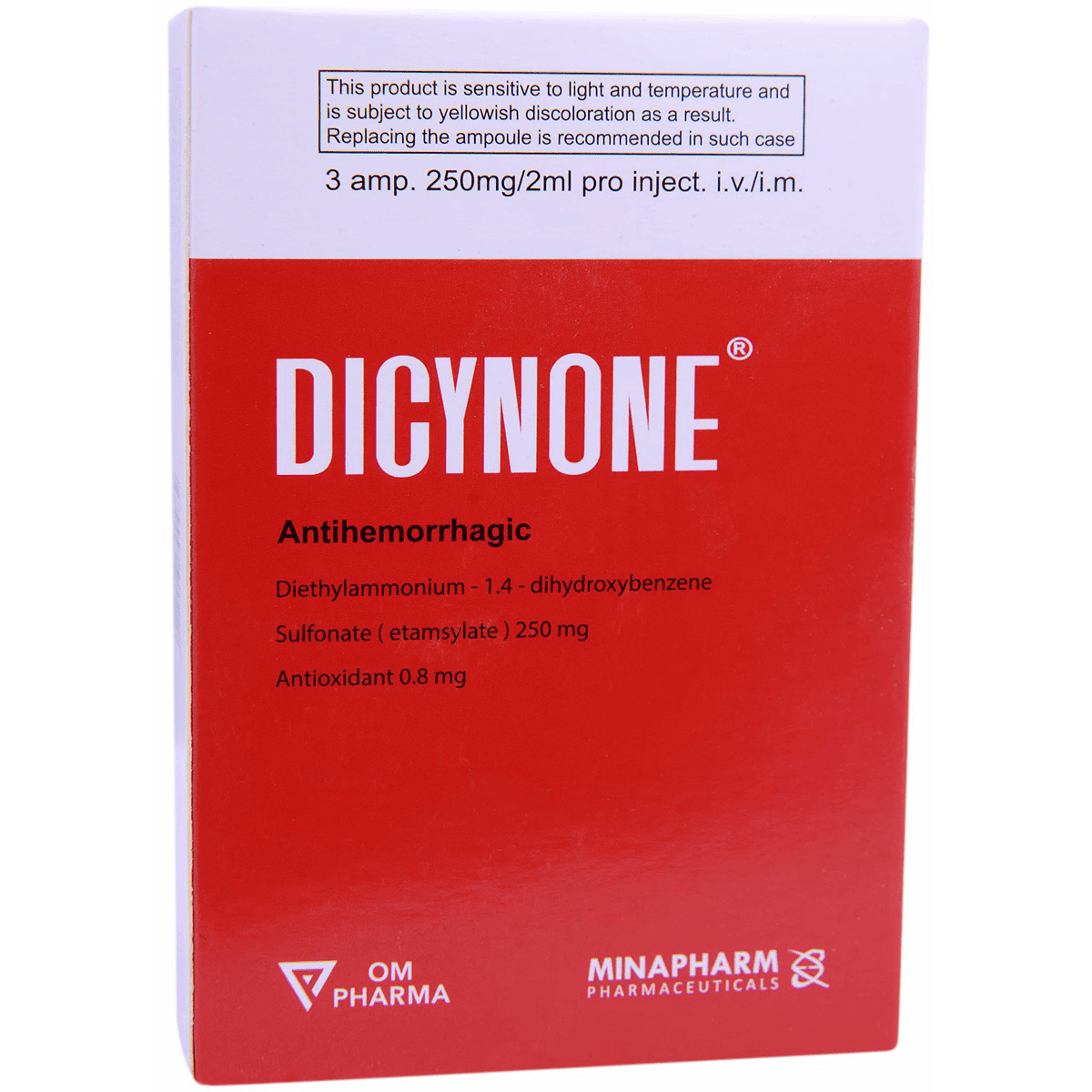 Dicynone 250mg/2ml 3 Ampoules image number 0