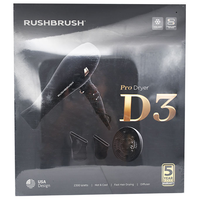Rush Brush Black D3 Pro Dryer/Rb-D3Pro image number 0