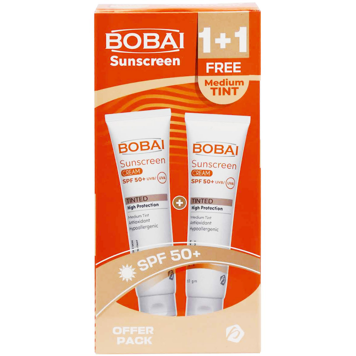 Bobai Sunscreen SPF(50+) Medium Tint Cream 60 gm 1+1 (Offer Pack) image number 0