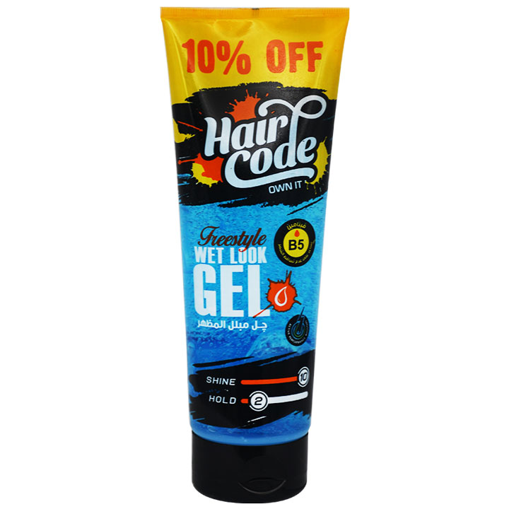 Hair Code Wet Look Blue Gel 250ml 10% (Offer Pack) image number 0