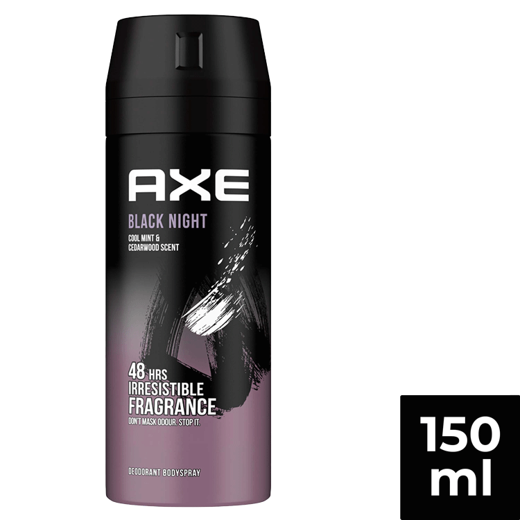 Axe Black Night 48 Hours Irresistible Deodorant Spray For Men 150ml image number 0