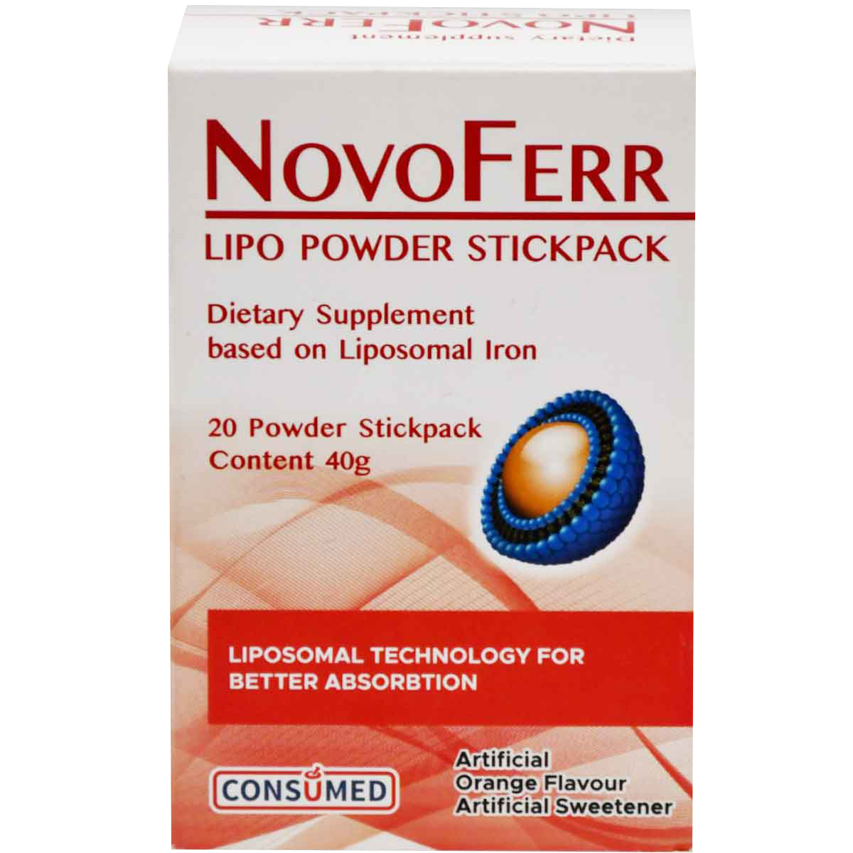 Novoferr Orange Lipo Powder 20 Sticks image number 0