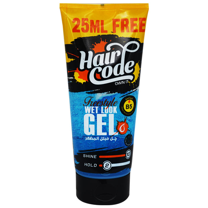 Hair Code Wet Look Blue Gel 160ml+25ml (Offer Pack) image number 0