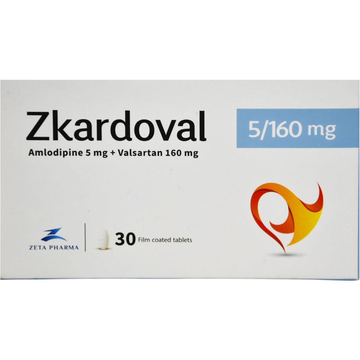 Zkardoval 5mg/160mg 30 Film Coated Tablets image number 0