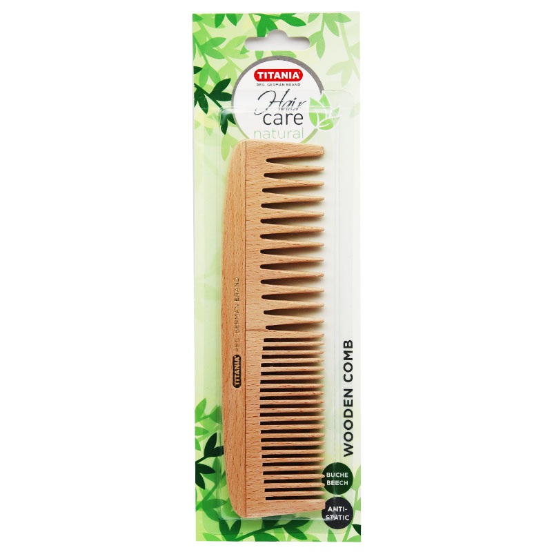 Titania Hair Care Natural Wooden Comb/1809/Wb image number 0