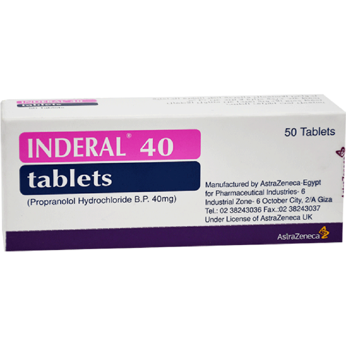 Inderal 40mg 50 Tablet image number 0