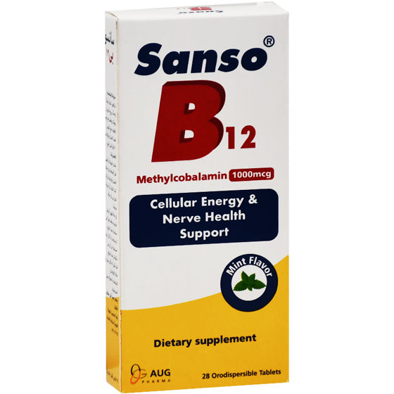 Sanso B12 Mint Flavor 1000mg 28 Orodispersible Tablets image number 0