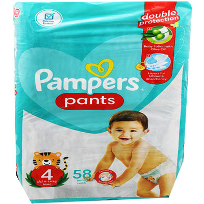 Pampers Pants (4) (9-14Kg) Maxi 58 Pieces image number 0