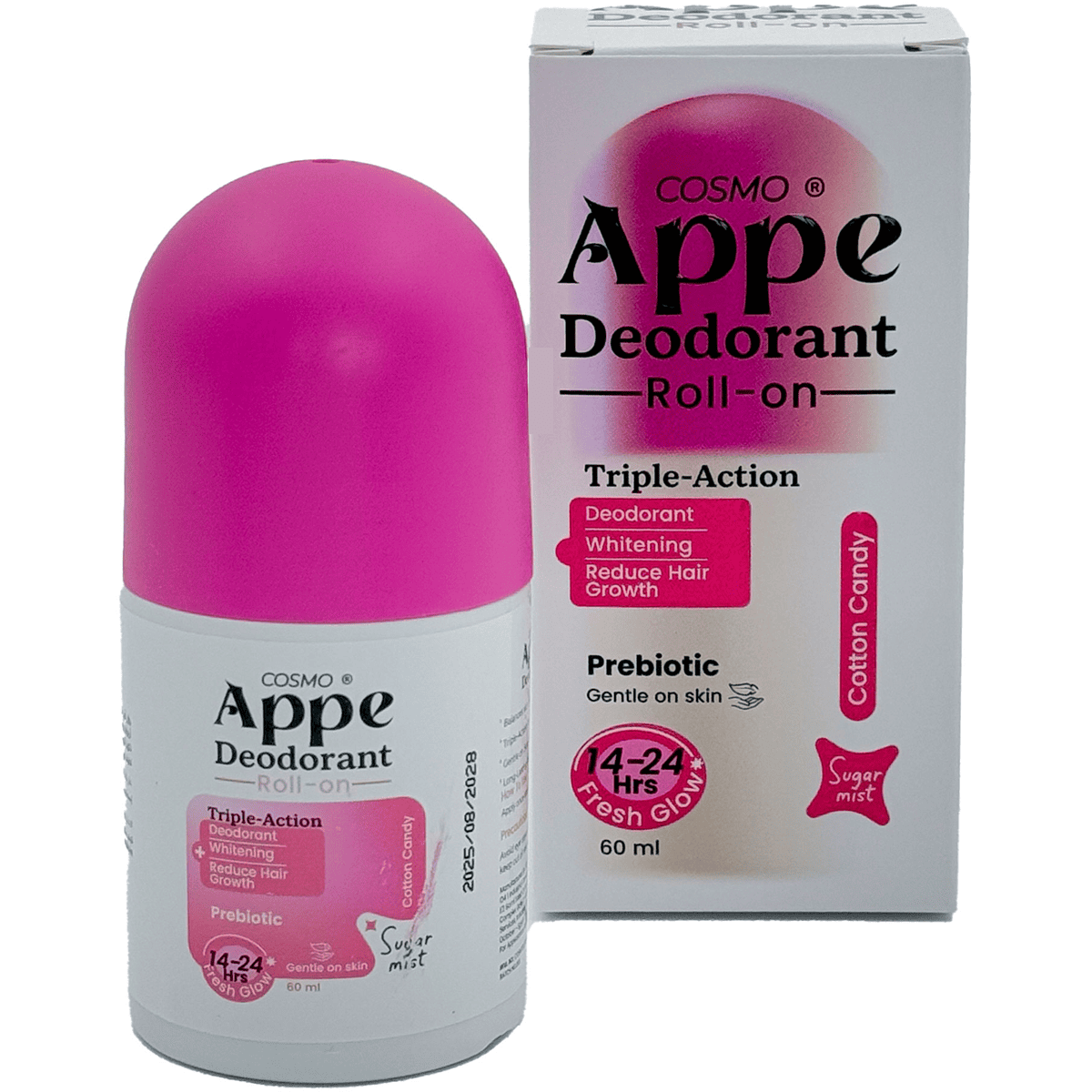 Cosmo Appe Cotton Candy Deodorant Roll On For Women 60 ml image number 0